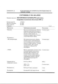 11827-Сертификат Ибупрофен-Хемофарм, таблетки покрыт.плен.об. 400 мг 30 шт-163