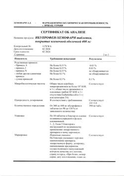 11827-Сертификат Ибупрофен-Хемофарм, таблетки покрыт.плен.об. 400 мг 30 шт-196
