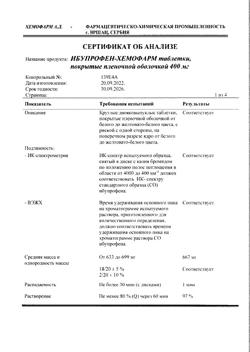 11827-Сертификат Ибупрофен-Хемофарм, таблетки покрыт.плен.об. 400 мг 30 шт-101