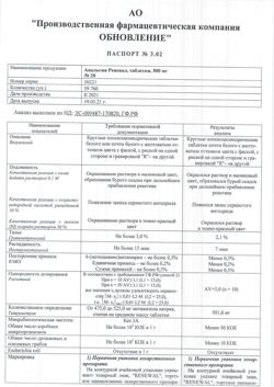 12801-Сертификат Анальгин Реневал, таблетки 500 мг 20 шт-57