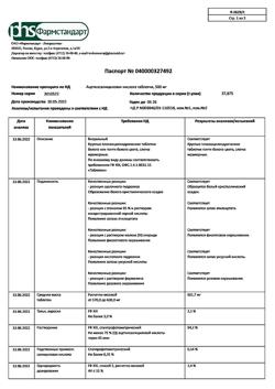 12994-Сертификат Ацетилсалициловая кислота, таблетки 500 мг 20 шт-24