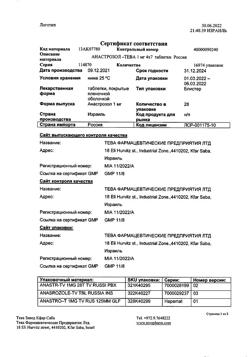 14304-Сертификат Анастрозол-Тева, таблетки покрыт.плен.об. 1 мг 28 шт-4