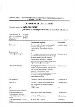 1501-Сертификат Диклофенак, раствор для в/м введ. 25 мг/мл 3 мл 5 шт-91