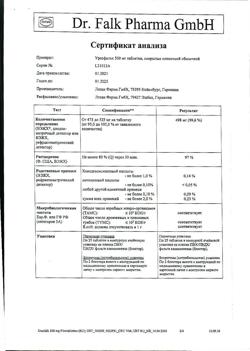 16003-Сертификат Урсофальк, таблетки покрыт.плен.об. 500 мг 50 шт-41