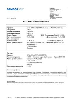 17593-Сертификат Дицинон, таблетки 250 мг 100 шт-94