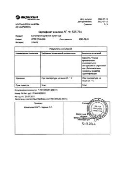 20565-Сертификат Капотен, таблетки 25 мг 28 шт-82