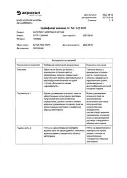 20565-Сертификат Капотен, таблетки 25 мг 28 шт-112