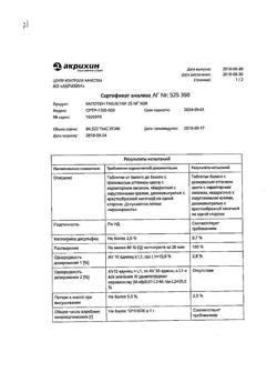 20565-Сертификат Капотен, таблетки 25 мг 28 шт-193