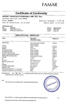21101-Сертификат Эссенциале Н, раствор для в/в введ. 250 мг/5 мл 5 мл амп 5 шт-1