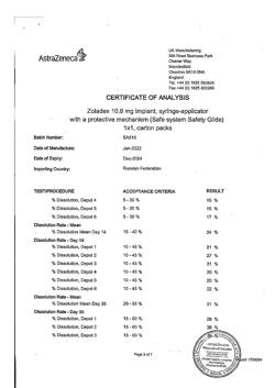 22369-Сертификат Золадекс, имплантат 10,8 мг шприц-аппликаторы 1 шт.-19