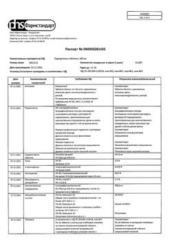22536-Сертификат Парацетамол, таблетки 500 мг 20 шт-55