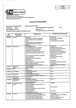 22536-Сертификат Парацетамол, таблетки 500 мг 20 шт-115