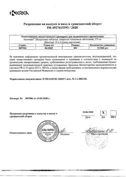 22881-Сертификат Налгезин, таблетки покрыт.плен.об. 275 мг 20 шт-1