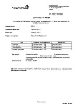 23020-Сертификат Пульмикорт, суспензия для ингаляций дозированная 0,25 мг/мл 2 мл 20 шт-24
