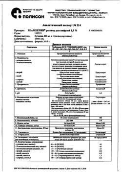 23039-Сертификат Ремаксол, раствор для инфузий 400 мл фл 1 шт-88
