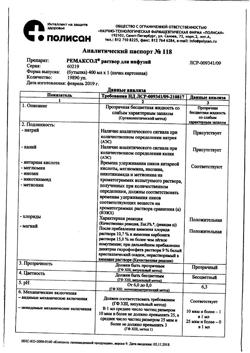 23039-Сертификат Ремаксол, раствор для инфузий 400 мл фл 1 шт-133