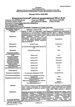 23210-Сертификат Флемоксин Солютаб, таблетки диспергируемые 500 мг 20 шт-31