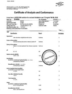 24955-Сертификат Лазолван, раствор для приема внутрь 7,5 мг/мл 100 мл 1 шт-42