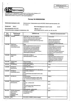 28705-Сертификат Амоксициллин+Клавулановая кислота ЭКСПРЕСС, таблетки диспергируемые 250 мг+62,5 мг 14 шт-1