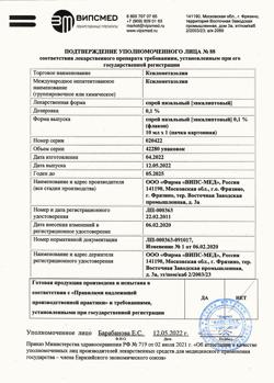 31501-Сертификат Ксилометазолин, спрей назальный 0,1 % эвкалипт,10 мл 1 шт-11