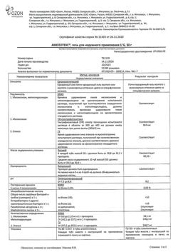 31732-Сертификат Амелотекс, гель для наружного применения 1 % 30 г 1 шт-3