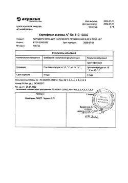 32033-Сертификат Акридерм, мазь для наружного применения 0,05 % 15 г 1 шт-2