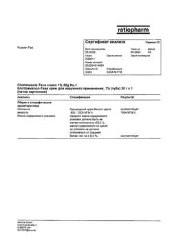 32162-Сертификат Клотримазол-Тева, крем для наружного применения 1 % 30 г 1 шт-2