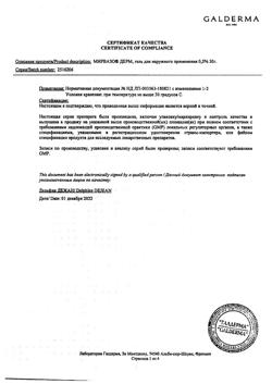 32230-Сертификат Мирвазо Дерм, гель для наружного применения 0,5 % 30 г 1 шт-6