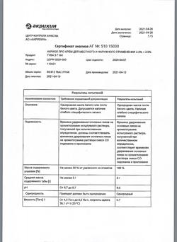 32612-Сертификат Акриол Про, крем для наружного применения 2,5% + 2,5% 5 г 1 шт-10