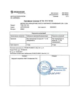 32634-Сертификат Акриол Про, крем для наружного применения 2,5% + 2,5% 100 г 1 шт-24