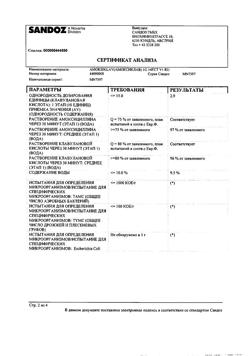 4731-Сертификат Амоксиклав, таблетки покрыт.плен.об. 875 мг+125 мг 14 шт-87