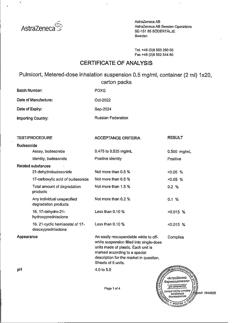 4785-Сертификат Пульмикорт, суспензия для ингаляций дозированная 0,5 мг/мл 2 мл 20 шт-85