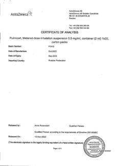 4785-Сертификат Пульмикорт, суспензия для ингаляций дозированная 0,5 мг/мл 2 мл 20 шт-89
