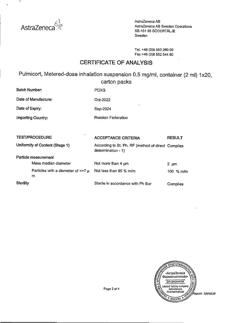 4785-Сертификат Пульмикорт, суспензия для ингаляций дозированная 0,5 мг/мл 2 мл 20 шт-86