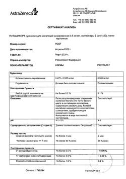 4785-Сертификат Пульмикорт, суспензия для ингаляций дозированная 0,5 мг/мл 2 мл 20 шт-45