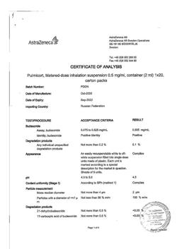 4785-Сертификат Пульмикорт, суспензия для ингаляций дозированная 0,5 мг/мл 2 мл 20 шт-55