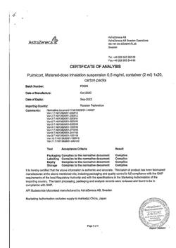 4785-Сертификат Пульмикорт, суспензия для ингаляций дозированная 0,5 мг/мл 2 мл 20 шт-1