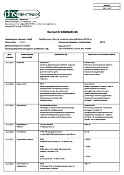 5082-Сертификат Левофлоксацин, таблетки покрыт.плен.об. 500 мг 5 шт-1