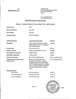 605-Сертификат Нексиум, таблетки покрыт.об. 40 мг 28 шт-2