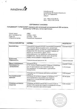 6084-Сертификат Пульмикорт Турбухалер, порошок для ингаляций дозированный 200 мкг/доза 100 доз-45