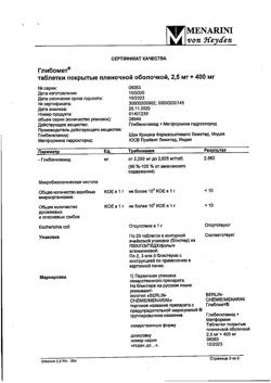 6871-Сертификат Глибомет, таблетки покрыт.плен.об. 2,5 мг+400 мг 40 шт-29