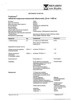 6871-Сертификат Глибомет, таблетки покрыт.плен.об. 2,5 мг+400 мг 40 шт-21