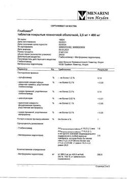 6871-Сертификат Глибомет, таблетки покрыт.плен.об. 2,5 мг+400 мг 40 шт-2