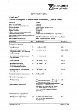 6871-Сертификат Глибомет, таблетки покрыт.плен.об. 2,5 мг+400 мг 40 шт-14