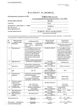 7075-Сертификат Эуфиллин, раствор для в/в введ 24 мг/мл 5 мл амп 10 шт-24